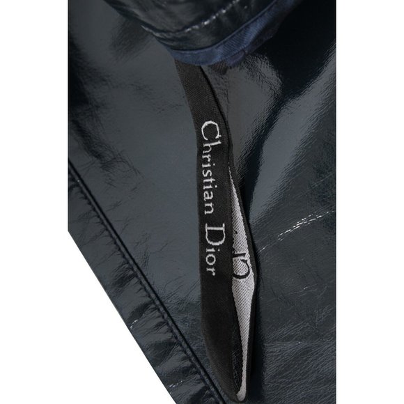 Dior Womens PVC Pants US 8 F 40 Shinny Viscose Anthracite Blue Slim Fit Trousers - Picture 7 of 10